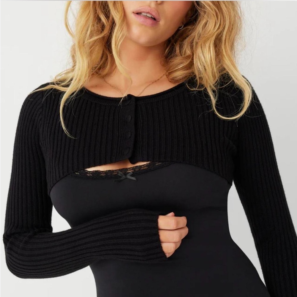 Black Ribbed Women's Sweater